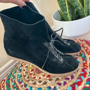 Matt Bernson black leather suede  ankle boots